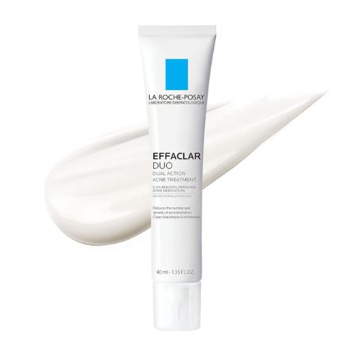 La Roche-Posay Effaclar Duo Dual Action Acne Spot Treatment Cream with Benzoyl Peroxide Acne Treatment, Blemish Cream for Acne and Blackheads, Lightweight Sheerness, Safe For Sensitive Skin