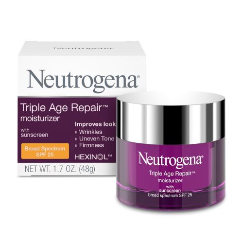 Neutrogena Triple Age Repair Anti-Aging Daily Facial Moisturizer with SPF 25 Sunscreen & Vitamin C, Firming Anti-Wrinkle Face & Neck Cream for Dark Spots, Glycerin & Shea Butter, 1.7 oz