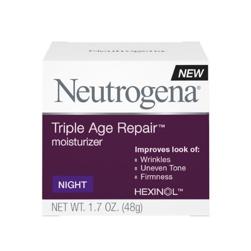 Neutrogena Triple Age Repair Anti-Aging Night Cream with Vitamin C, 1.7 oz - Fights Wrinkles, Evens Tone, and Firms Skin