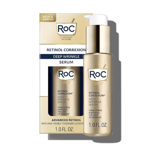 RoC Retinol Correxion Deep Wrinkle Retinol Face Serum with Ascorbic Acid, Daily Anti-Aging Skin Care Treatment for Fine Lines, Dark Spots, Acne Scars, 1 Ounce