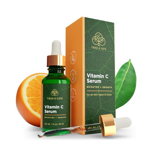 Tree of Life Vitamin C Serum for Face - 1 Fl Oz Skin Care Set Serums - Moisturizing Vitamin E for Brightening & Smoothing Dry/Sensitive Skin, Anti-Aging, Wrinkles & Dark Spot - Dermatologist-Tested