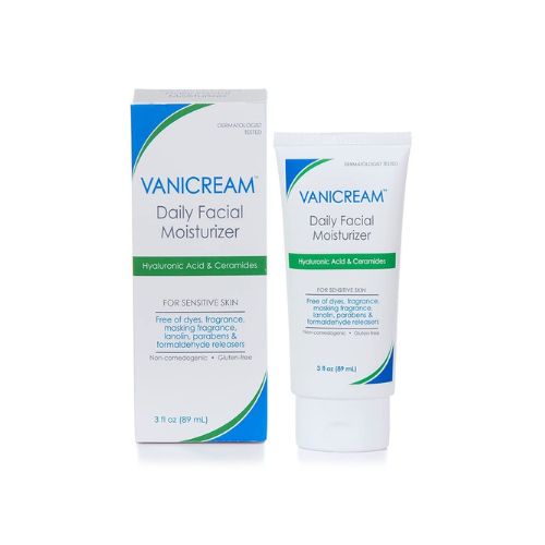 Vanicream Daily Facial Moisturizer With Ceramides and Hyaluronic Acid - Formulated Without Common Irritants for Those with Sensitive Skin, 3 fl oz (Pack of 1)