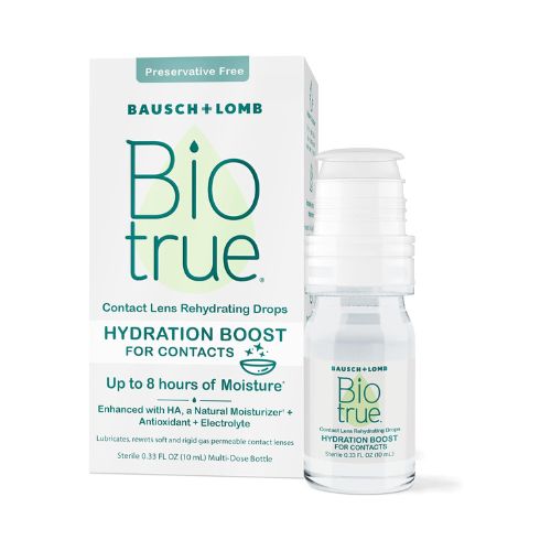 Biotrue Hydration Boost Rehydrating Contact Lens Eye Drops from Bausch + Lomb, Hydrating, Preservative Free, Naturally Inspired, 0.33 FL Oz (10 mL)