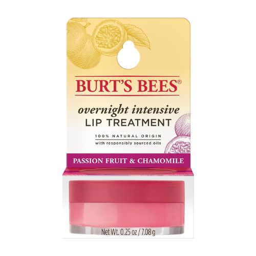 Burt's Bees Overnight Lip Sleeping Mask, 0.25 oz - Moisturizing, Hydrating, Exfoliating, Reduces Fine Lines, Ceramide Infused, Passionfruit Scent