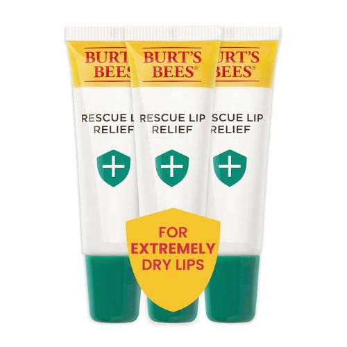 Burt's Bees Rescue Lip Relief Lip Balm, With Shea Butter and Echinacea, Tint-Free, Natural Origin Lip Care, 3 Tubes, 0.35 oz.