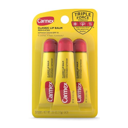 Carmex Medicated Lip Balm Tubes, Lip Moisturizer for Dry, Chapped Lips, 0.35 OZ - (2 Packs of 3)