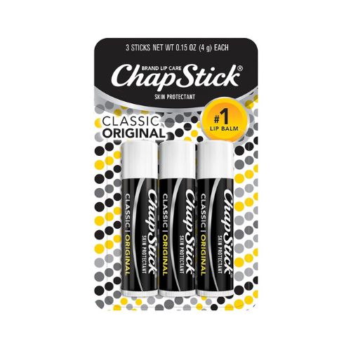 ChapStick Classic Original Lip Balm Tubes, Lip Care - 0.15 Oz (Pack of 3)