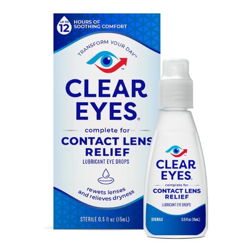 Clear Eyes Contact Lens Relief Eye Drops, 0.5 Fl Oz