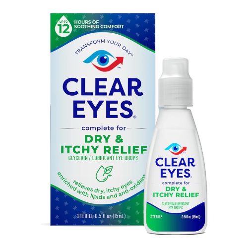 Clear Eyes Dry & Itchy Eye Relief Eye Drops, 0.5 Fl Oz