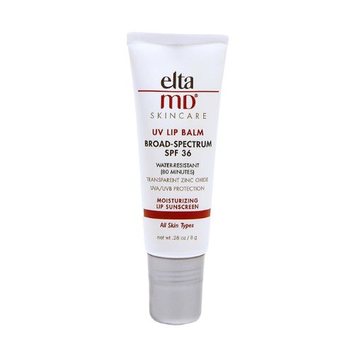 EltaMD UV Lip Balm Sunscreen, SPF 36 Sunscreen Lip Balm with SPF, Moisturizes and Protects Dry Cracked Lips, Water Resistant up to 80 Minutes, Transparent Zinc Oxide Lip Sunscreen, 0.28 Tube