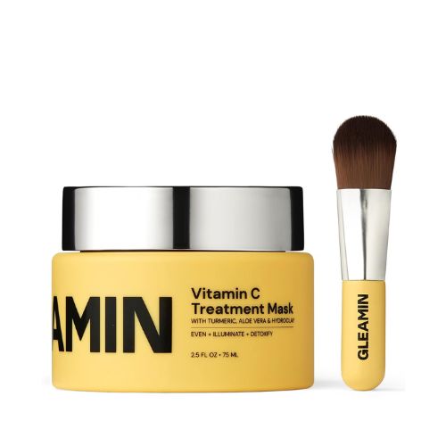 Gleamin Vitamin C Clay Mask- Turmeric- Skin Care, Deep Cleansing Facial Mask Improves Skin, Scarring and Refining Pores 2.1 Oz