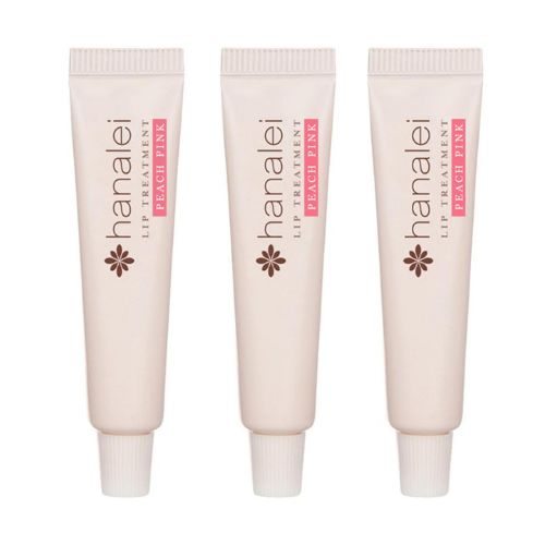 Cruelty-Free and Paraben-Free Lip Treatment to Soothe Dry Lips by Hanalei – Made with Kukui Oil, Shea Butter, Grapeseed Oil – Made in USA – Peach Pink Tint Travel-Size 3 Pack (5ml/5g/0.17oz x 3 tubes)