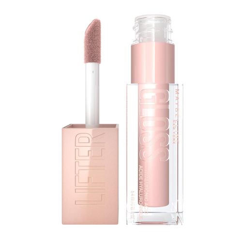 Maybelline Lifter Gloss, Hydrating Lip Gloss with Hyaluronic Acid, High Shine for Plumper Looking Lips, Ice, Pink Neutral, 0.18 Ounce