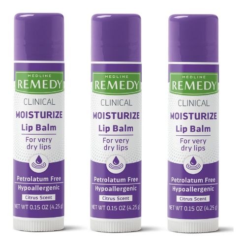 Medline Remedy Phytoplex Lip Balm, Moisturizing, Soothes and Protects, All Natural, 3 Pack