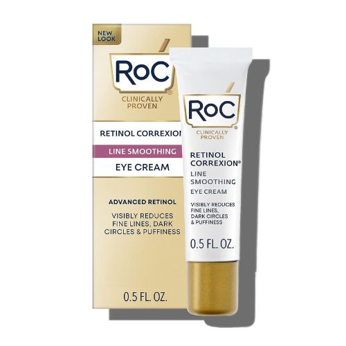 RoC Retinol Correxion Under Eye Cream for Dark Circles & Puffiness, Daily Wrinkle Cream, Anti Aging Line Smoothing Skin Care Treatment for Women and Men, 0.5 oz