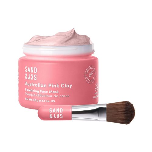 Sand & Sky Australian Pink Clay Porefining Mask for Blackheads. Evens skin tone.