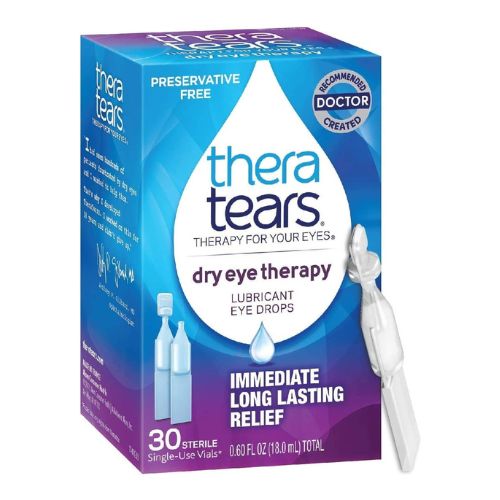 TheraTears Dry Eye Therapy Lubricating Eye Drops for Dry Eyes, Preservative Free eye drops, 30 Single-Use Vials