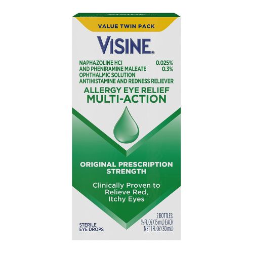 Visine Allergy Eye Relief Multi-Action Antihistamine & Redness Relief Eye Drops, 0.5 fl. oz (Pack of 2)