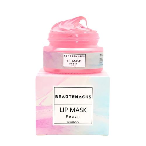 YUGLO Moisture & Collagen Booster Lip Sleeping Mask - Treatment to Restore, Hydrate & Plump Dry Chapped Lips - Peach