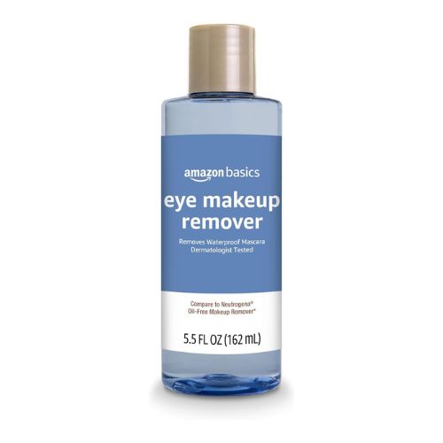 Amazon Basics Eye Makeup Remover, Removes Waterproof Mascara, Dermatologist Tested, Fragrance Free, 5.5 Fl Oz