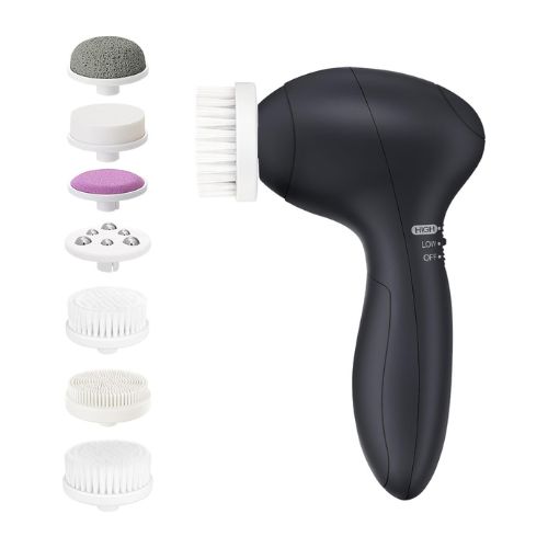 Facial Cleansing Brush Face Scrubber: COSLUS 7in1 JBK-D Electric Exfoliating Spin Cleanser Device Waterproof Deep Cleaning Exfoliation Rotating Spa Machine - Electronic Skin Care Wash Spinning System