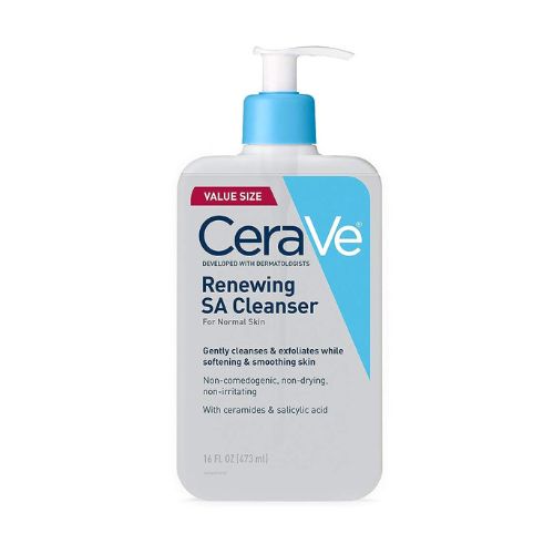 CeraVe SA Cleanser, Salicylic Acid Cleanser with Hyaluronic Acid, Niacinamide & Ceramides, BHA Exfoliant for Face, Fragrance Free Non-Comedogenic, 16 Ounce