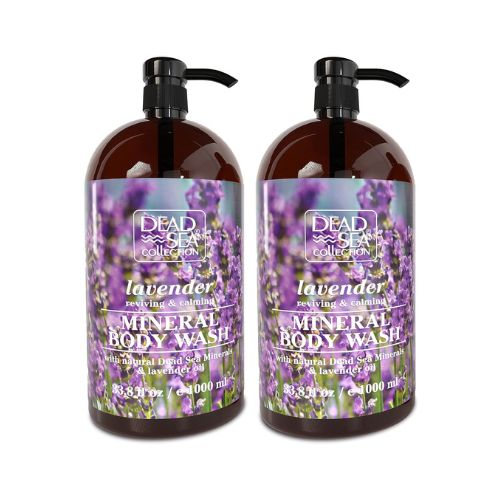 Dead Sea Collection Lavender Body Wash - with Dead Sea Minerals and Lavender Oil - Gentle Cleanses and Moisturizes Skin - Pack of 2 (67.6 fl. oz)