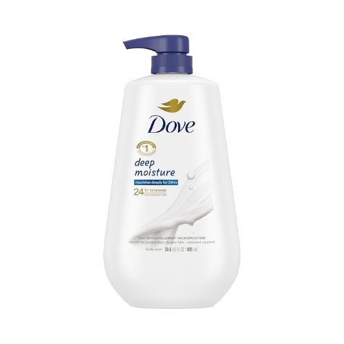 Dove Deep Moisture Body Wash, 30.6 oz, Nourishes Dry Skin, Cleanses and Moisturizes, Plant-Based, Sulfate-Free, Vegan, PETA Approved