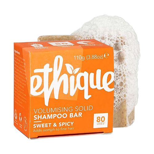 Ethique Sweet & Spicy - Volumizing Solid Shampoo Bar for Fine, Flat, Limp Hair - Vegan, Eco-Friendly, Plastic-Free, Cruelty-Free, 3.88 oz (Pack of 1)