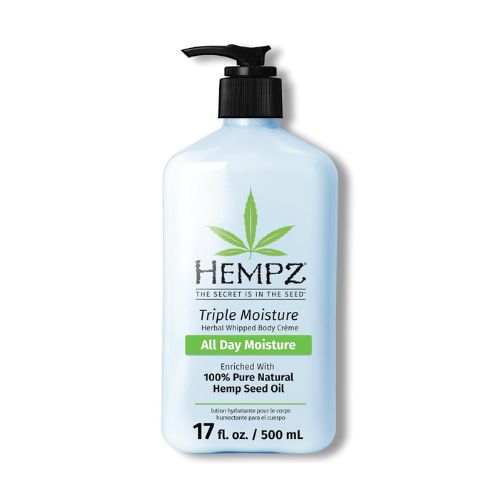 HEMPZ Triple Moisture Body Moisturizer, 17 Oz – Hydrating Lotion Rich with Minerals, Vitamin C, & Hempseed Oil to Nourish & Repair Extremely Dry or Sensitive Skin, for Face & Body