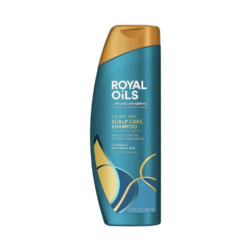 Head & Shoulders Royal Oils Sulfate-Free Scalp Care Anti-Dandruff Shampoo for Natural, Curly, and Coily Hair, with Coconut Oil and Apple Cider Vinegar, Paraben Free, 12.8 Fl Oz