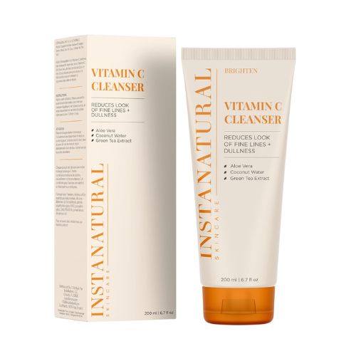 InstaNatural Vitamin C Cleanser Face Wash, Brightens and Reduces Signs of Aging, Fine Lines and Uneven Texture, with Coconut Water and Aloe Vera, 6.7 FL Oz