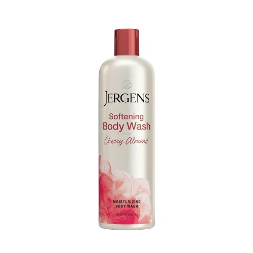 Jergens Softening Body Wash, Daily Moisturizing Skin Cleanser, Paraben Free, 22 Ounces, Infused with Cherry Almond, pH Balanced, Dye Free, Dermatologist Tested