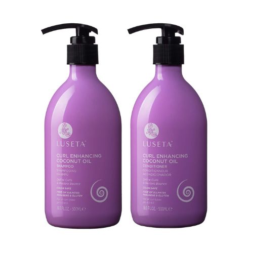 Luseta Curly Hair Shampoo & Conditioner Set with Coconut Oil, Unlimited Bounce and Definition for wavy and Coily hair, Reduce Frizz and Repair Dry Hair, for All Curl Types Sulfate Free