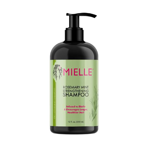 Mielle Organics Rosemary Mint Strengthening Shampoo Infused with Biotin, Cleanses and Helps Strengthen Weak and Brittle Hair, 12 Ounces