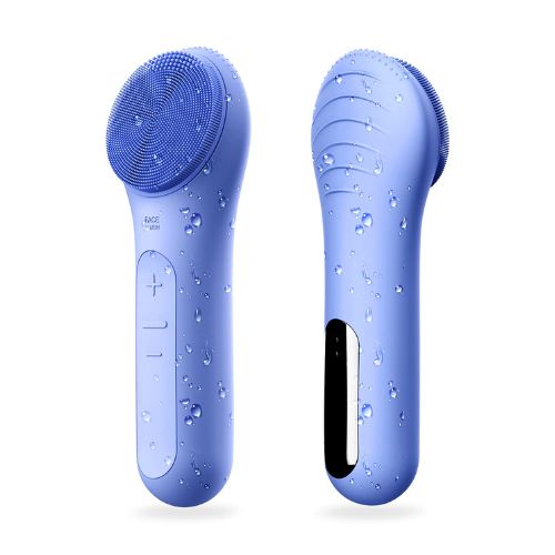 NågraCoola CLIE Facial Cleansing Brush, Waterproof and Rechargeable Face Scrub Brush for Men & Women, Cleansing, Exfoliating and Massaging, Electric Face Scrubber - Blue