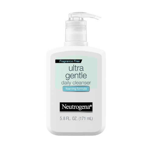 Neutrogena Fragrance Free Ultra Gentle Foaming Daily Cleanser, Hydrating Face Wash for Sensitive Skin, Removes Makeup & Gently Cleanses Without Over Drying, Hypoallergenic, 5.8 fl. oz