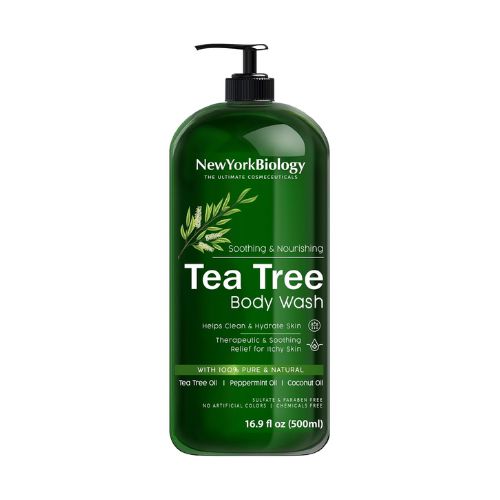 New York Biology Tea Tree Body Wash for Men and Women – Moisturizing Body Wash Helps Soothe Itchy Skin, Jock Itch, Athletes Foot, Nail Fungus, Eczema, Body Odor and Ringworm – 16 Fl oz