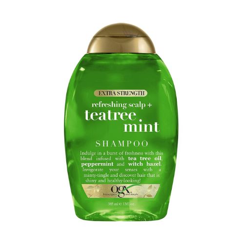 OGX Extra Strength Refreshing Scalp + Teatree Mint , Invigorating Scalp Shampoo with Tea Tree & Peppermint Oil & Witch Hazel, Paraben/ Sulfate-Free Surfactants, 13 fl oz