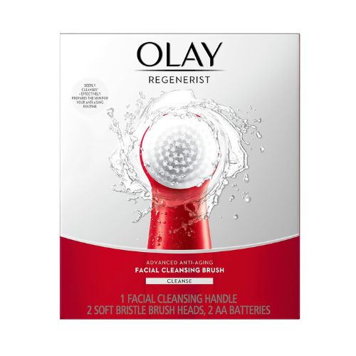 Olay Facial Cleansing Brush Regenerist, Face Exfoliator with 2 Brush Heads