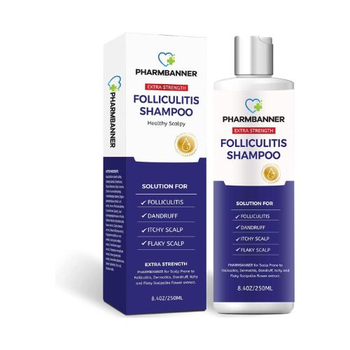 PHARMBANNER Anti-Dandruff and Antifungal Shampoo - Treats Folliculitis, Seborrheic Dermatitis, Psoriasis - Relieves Itchy, Dry Scalp