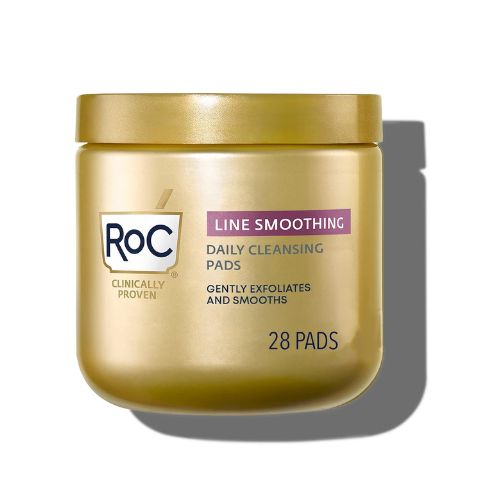 RoC Resurfacing Disks, Hypoallergenic Exfoliating Makeup Remover Pads for Wrinkles and Skin Tone, Hypo-Allegenic Skin Care, Oil-Free Daily Cleanser, 28 Count