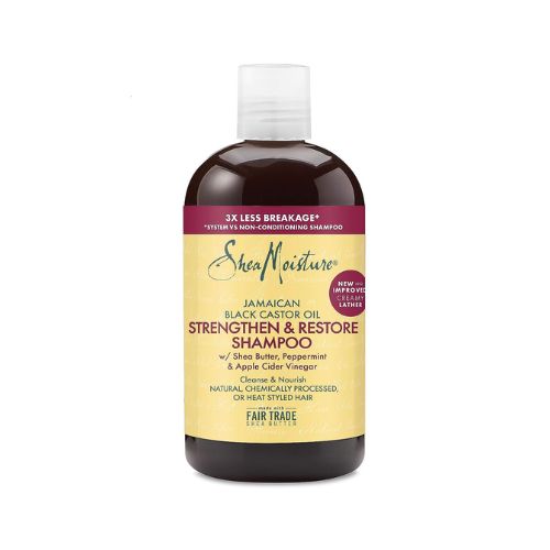 Sheamoisture Strengthen and Restore Shampoo for Damaged Hair 100% Pure Jamaican Black Castor Oil Cleanse and Nourish 13 oz