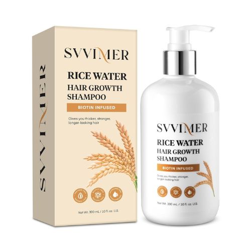 Svvimer Hair Growth Shampoo Biotin: Rice Water for Hair Growth - Natural Thickening Shampoo with Rosemary for Hair Loss and Thinning Hair - For All Hair Types 10 Fl Oz