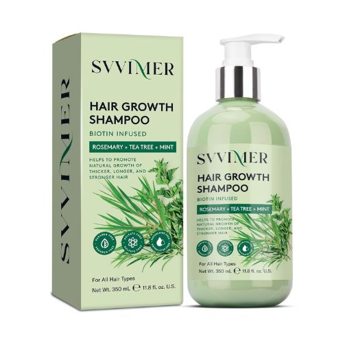 Svvimer Rosemary Hair Growth Shampoo: Thickening and Regrowth Formula for Men & Women - Rosemary Mint Strengthening Shampoo with Tea Tree Oil Bition - For Thinning Hair and Hair Loss 11.8 fl.oz