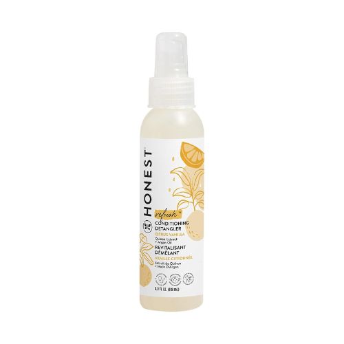 The Honest Company Conditioning Hair Detangler, Leave-in Conditioner + Fortifying Spray, Tear-free, Cruelty-Free, Hypoallergenic, Citrus Vanilla Refresh, 4 fl oz