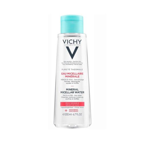 Vichy Pureté Thermale One Step Micellar Water Face Toner & Makeup Remover, Alcohol Free Facial Cleanser with Vitamin B5, Non-Drying for Sensitive Skin