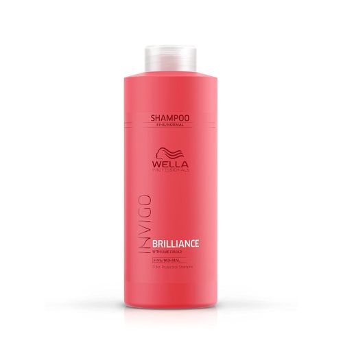 Wella Professionals Invigo Brilliance Shampoo for Fine Normal Colored Hair, Professional Color Protecting & Color Vibrancy Shampoo, 33.8 Fl oz