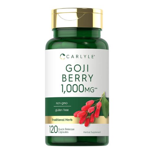 Carlyle Goji Berry 1000mg 120 Capsules Concentrated Extract from Wolfberry Plant Non-GMO, Gluten Free