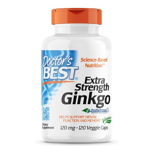 Doctor's Best Extra Strength Ginkgo, Non-GMO, Gluten Free, Vegan, Soy Free, Promotes Mental Function and Memory, 120 mg, 120 Count